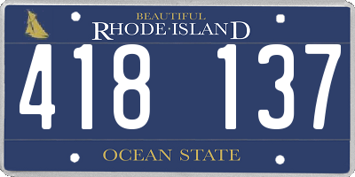 RI license plate 418137