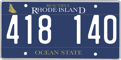 RI license plate 418140
