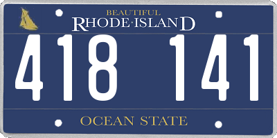 RI license plate 418141