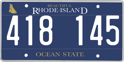 RI license plate 418145