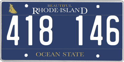RI license plate 418146