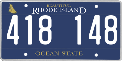 RI license plate 418148