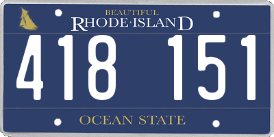 RI license plate 418151