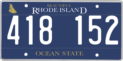 RI license plate 418152