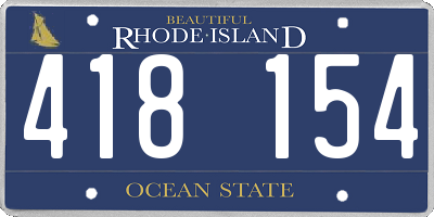 RI license plate 418154