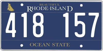 RI license plate 418157