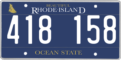 RI license plate 418158