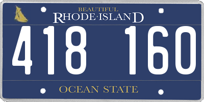 RI license plate 418160