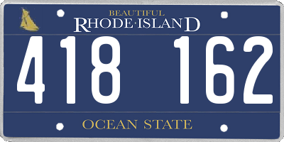 RI license plate 418162