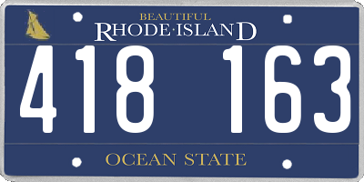 RI license plate 418163