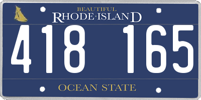 RI license plate 418165