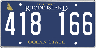 RI license plate 418166
