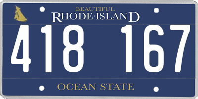 RI license plate 418167