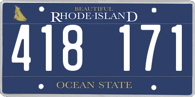 RI license plate 418171
