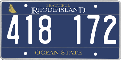 RI license plate 418172
