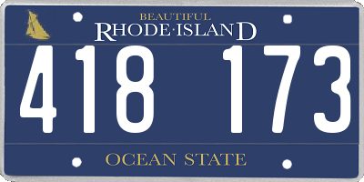 RI license plate 418173