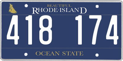 RI license plate 418174
