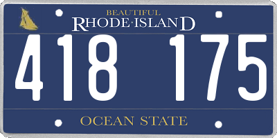 RI license plate 418175