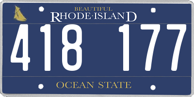RI license plate 418177