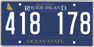 RI license plate 418178