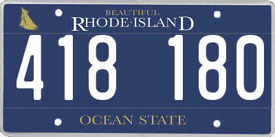 RI license plate 418180
