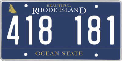RI license plate 418181