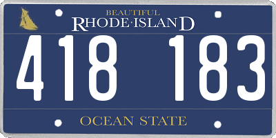 RI license plate 418183