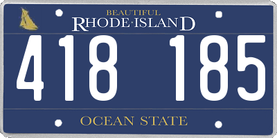 RI license plate 418185