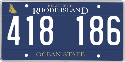 RI license plate 418186