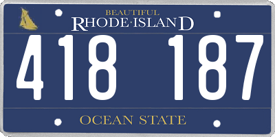 RI license plate 418187