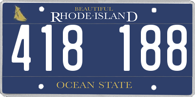 RI license plate 418188