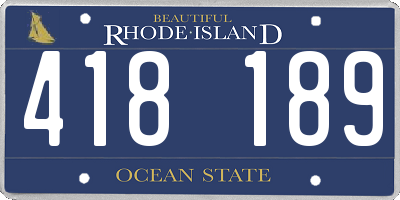 RI license plate 418189