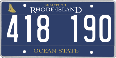 RI license plate 418190