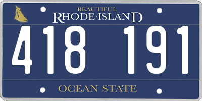 RI license plate 418191