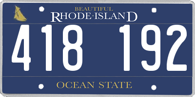 RI license plate 418192
