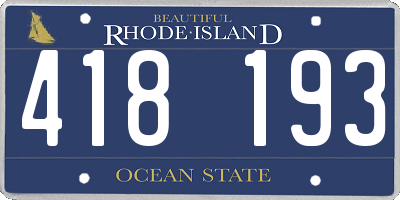 RI license plate 418193