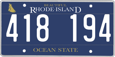 RI license plate 418194
