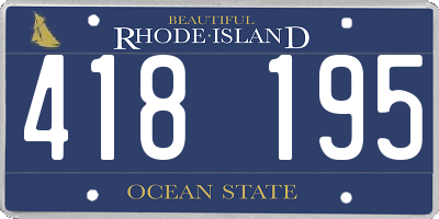 RI license plate 418195