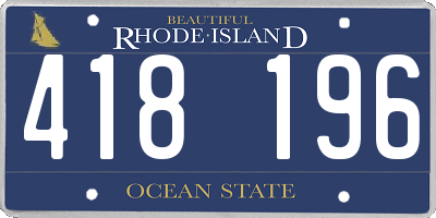 RI license plate 418196