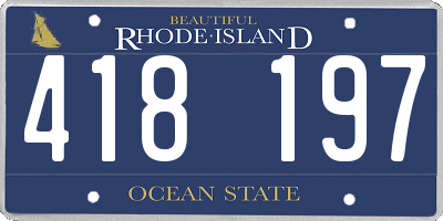 RI license plate 418197