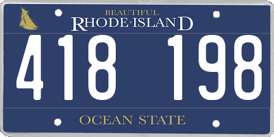 RI license plate 418198