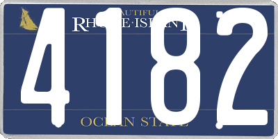 RI license plate 4182
