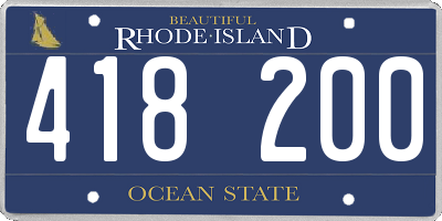 RI license plate 418200