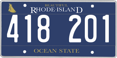 RI license plate 418201