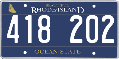 RI license plate 418202