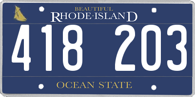 RI license plate 418203