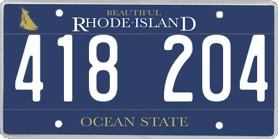 RI license plate 418204
