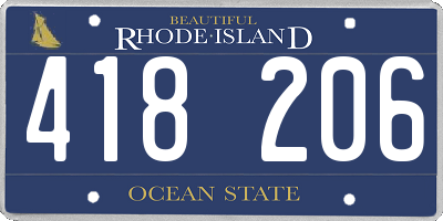 RI license plate 418206