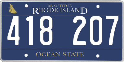 RI license plate 418207