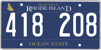 RI license plate 418208